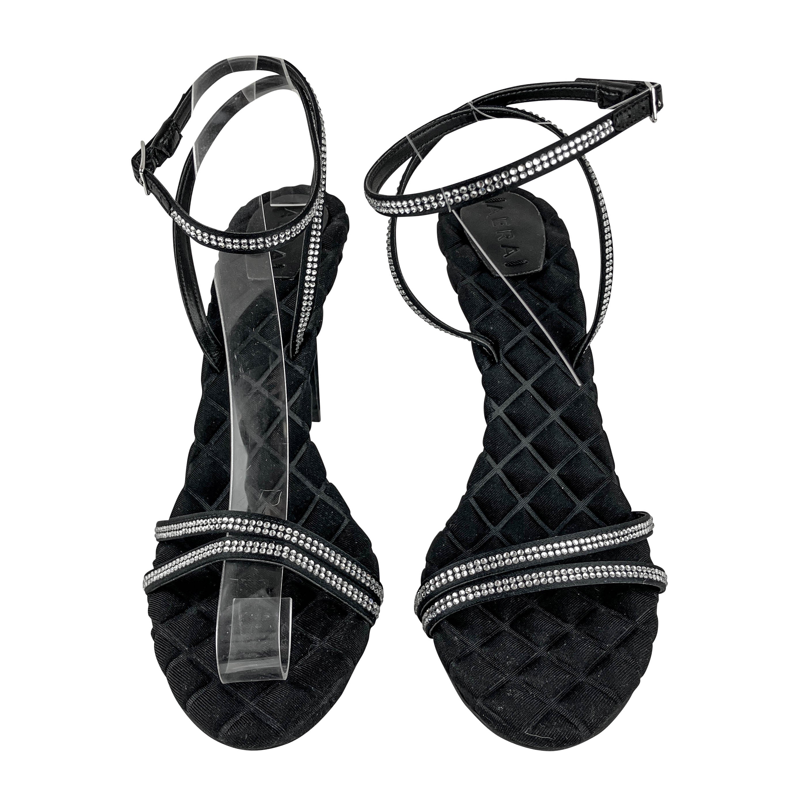 Aera Lucia Embellished Heels in Black/Silver - Image 4