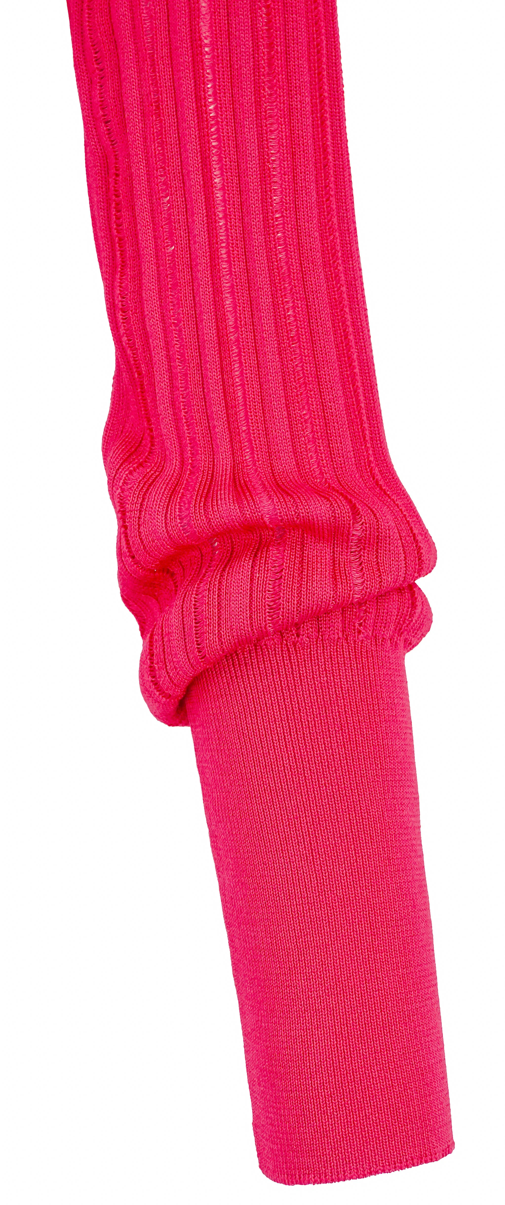 Alaïa Cropped Cardigan in Fuchsia - Image 4