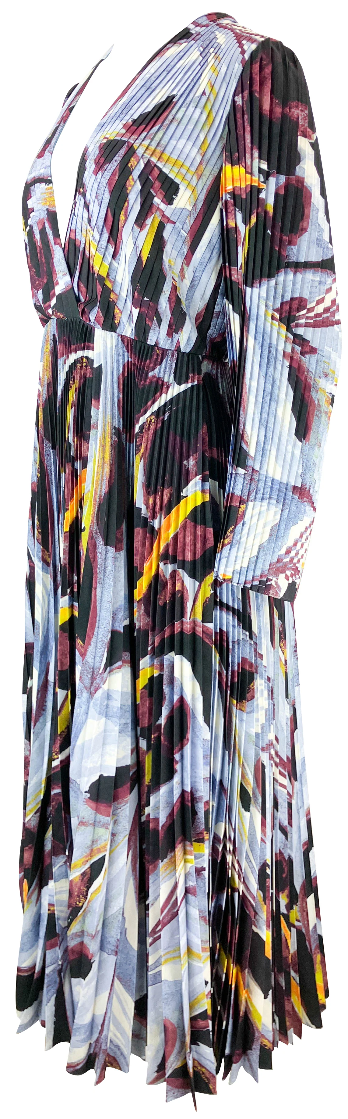 Altuzarra Antiparos Pleated Dress in Amsonia Feather - Image 3