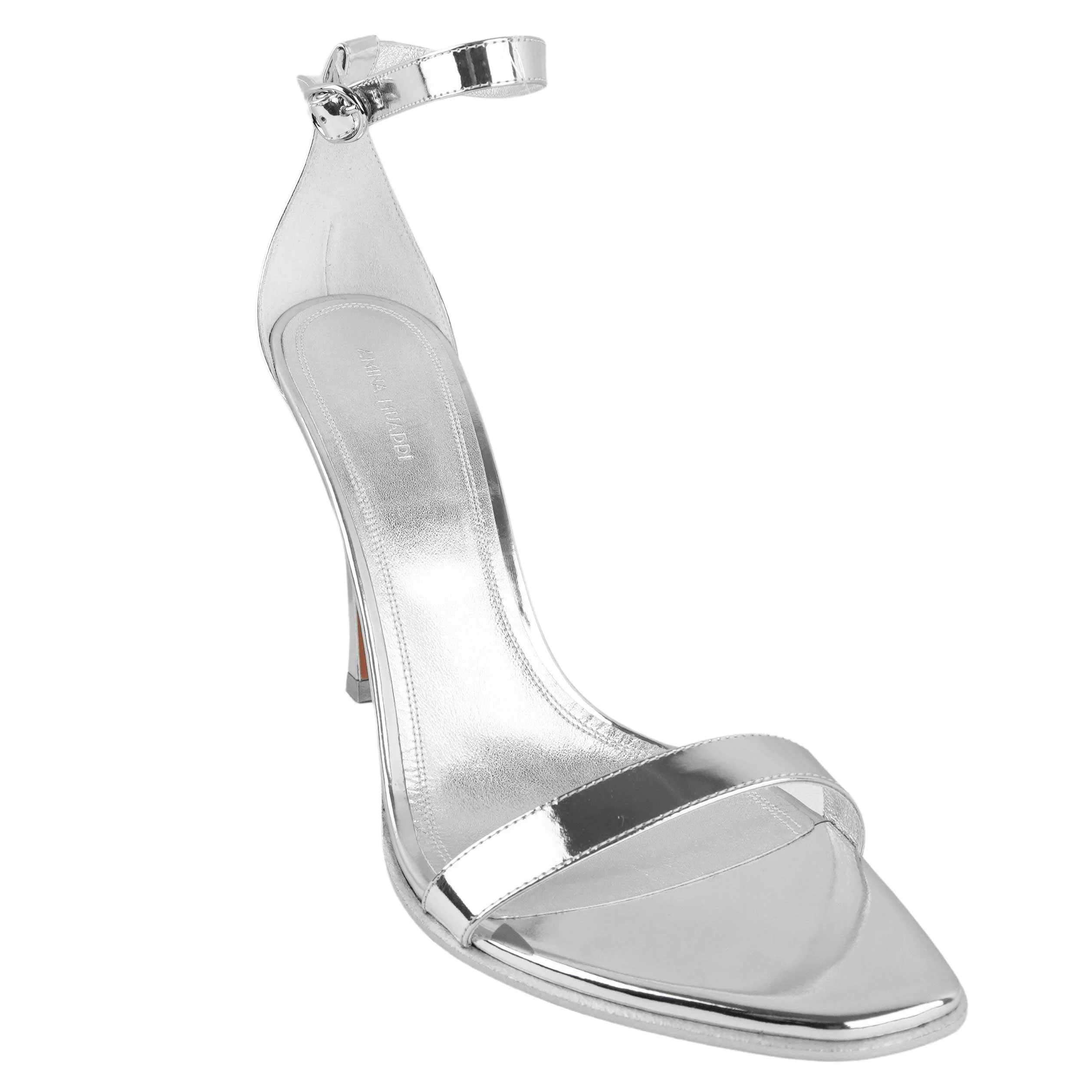 Amina Muaddi Kim Sandals in Mirror Silver - Image 3