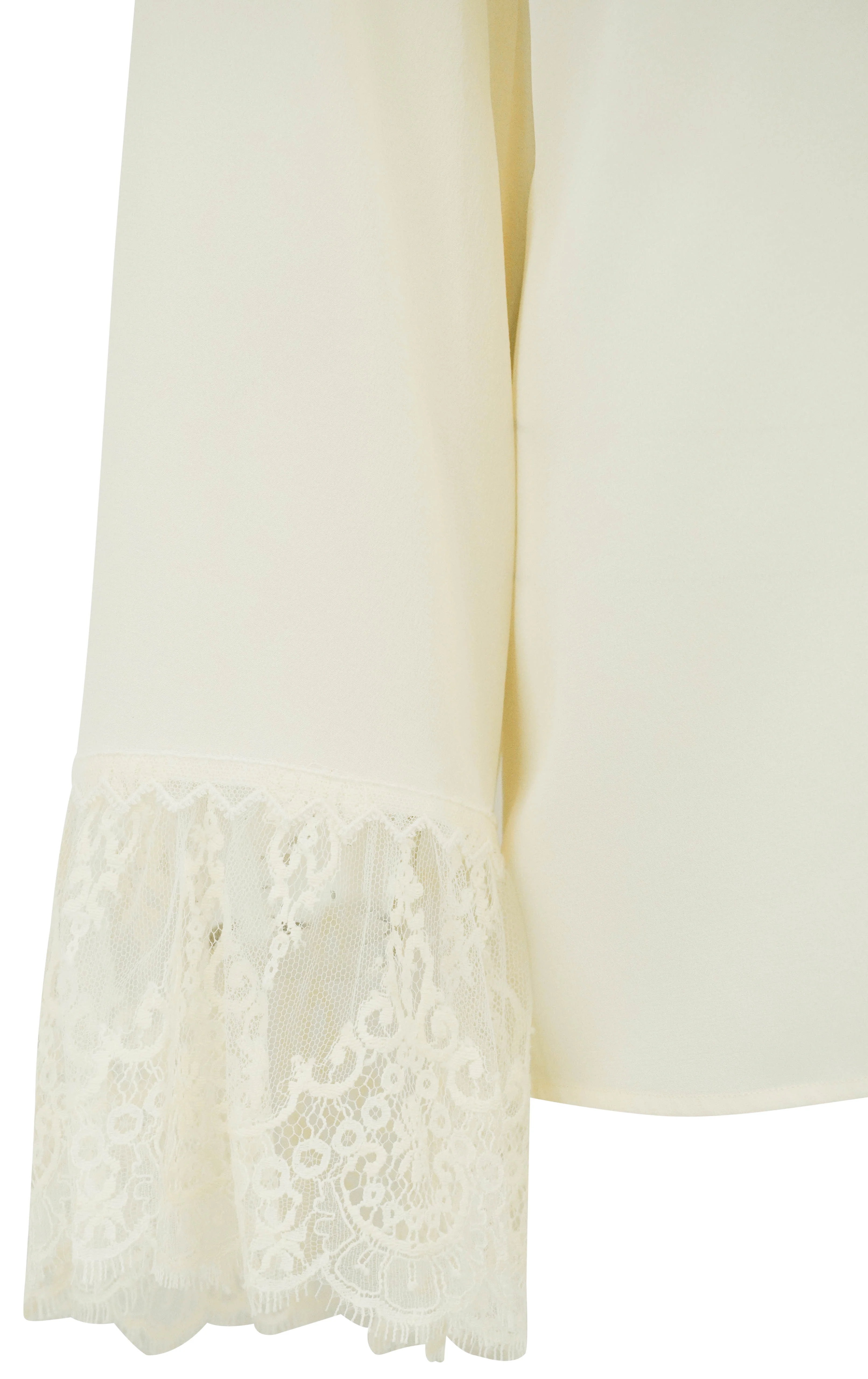 Chloè Blouse with Lace Trim in Cream - Image 3