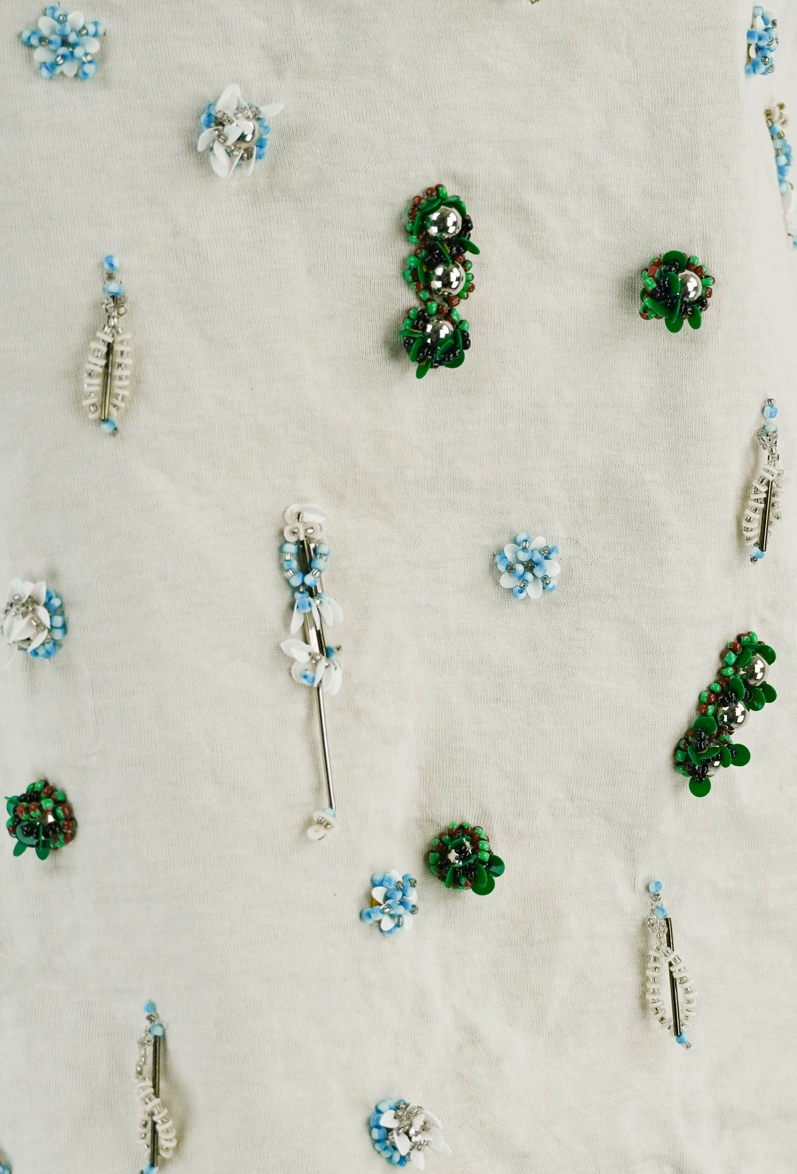 Chrisopher Esber Embla Beaded Crushed Tee in Beige - Image 3