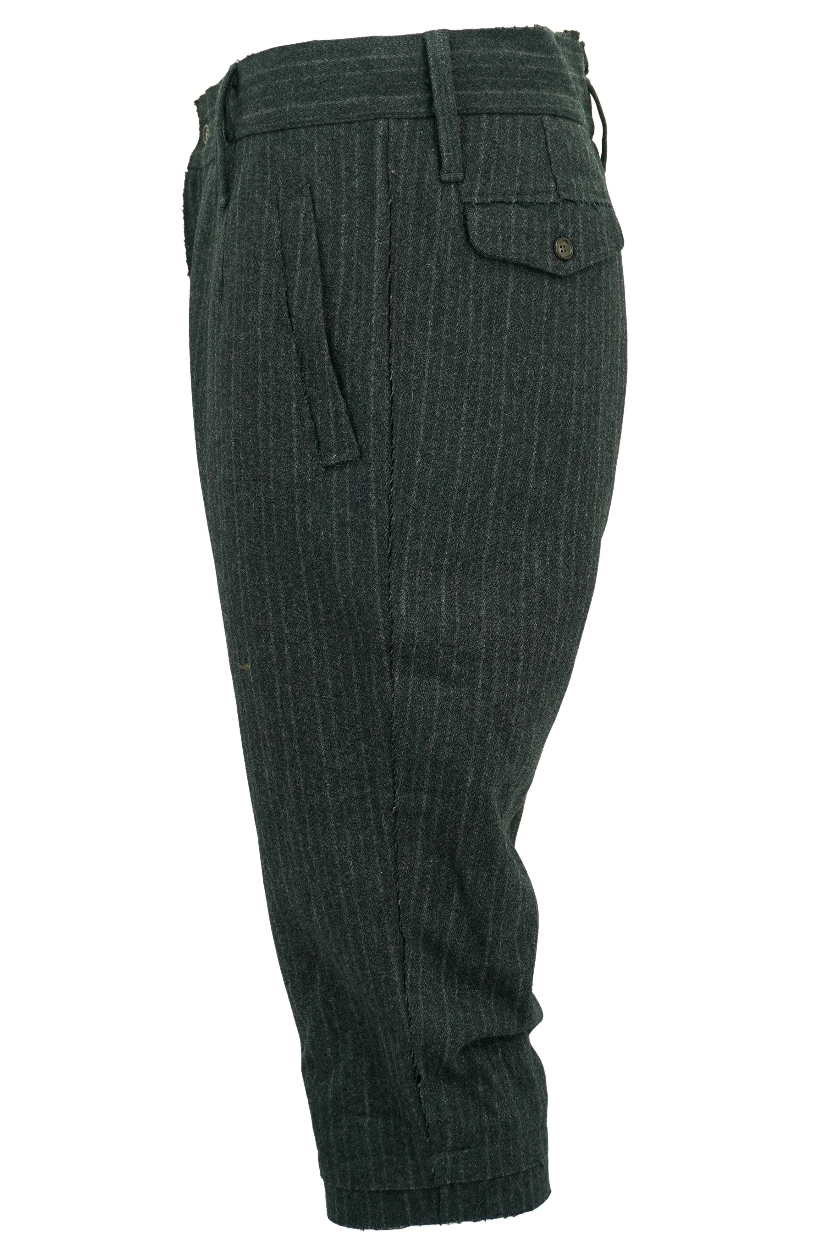 Dolce & Gabbana Wool Blend Cropped Pants in Grey Pinstripe - Image 3