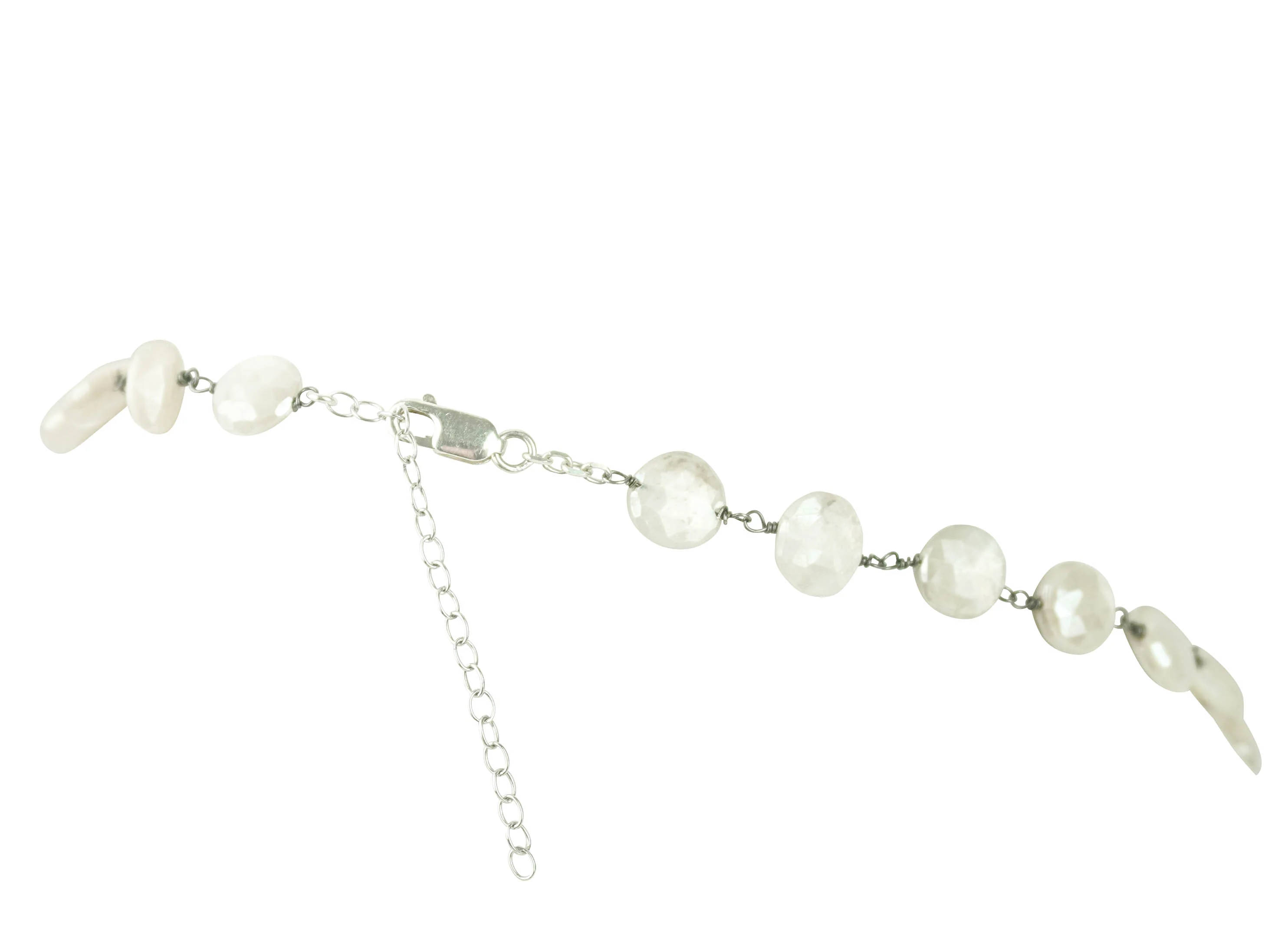 Ela Rae Crystal Chain Necklace in Quartz - Image 3