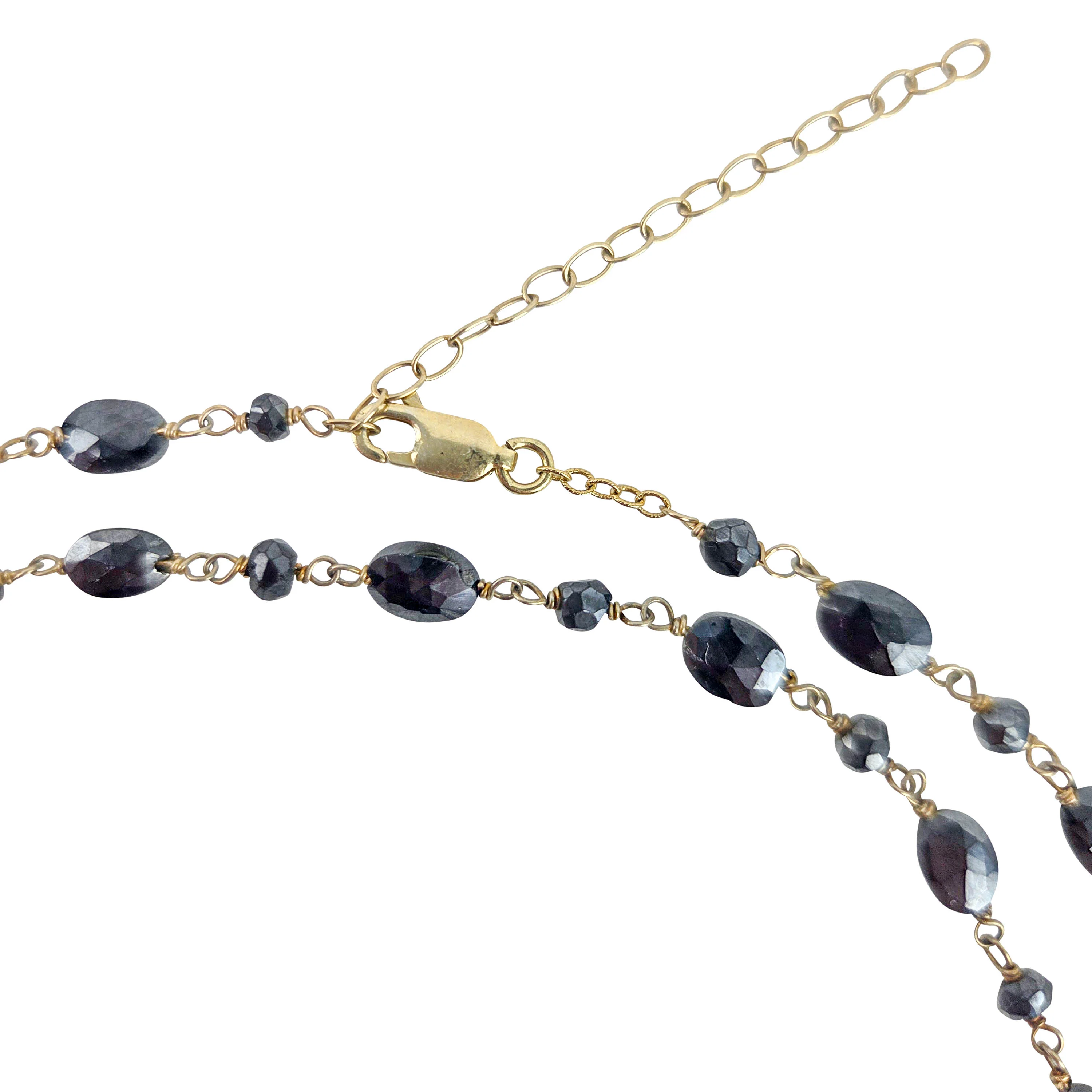 Ela Rae Diana Rondelle Necklace in Mystic Black Spinel - Image 3