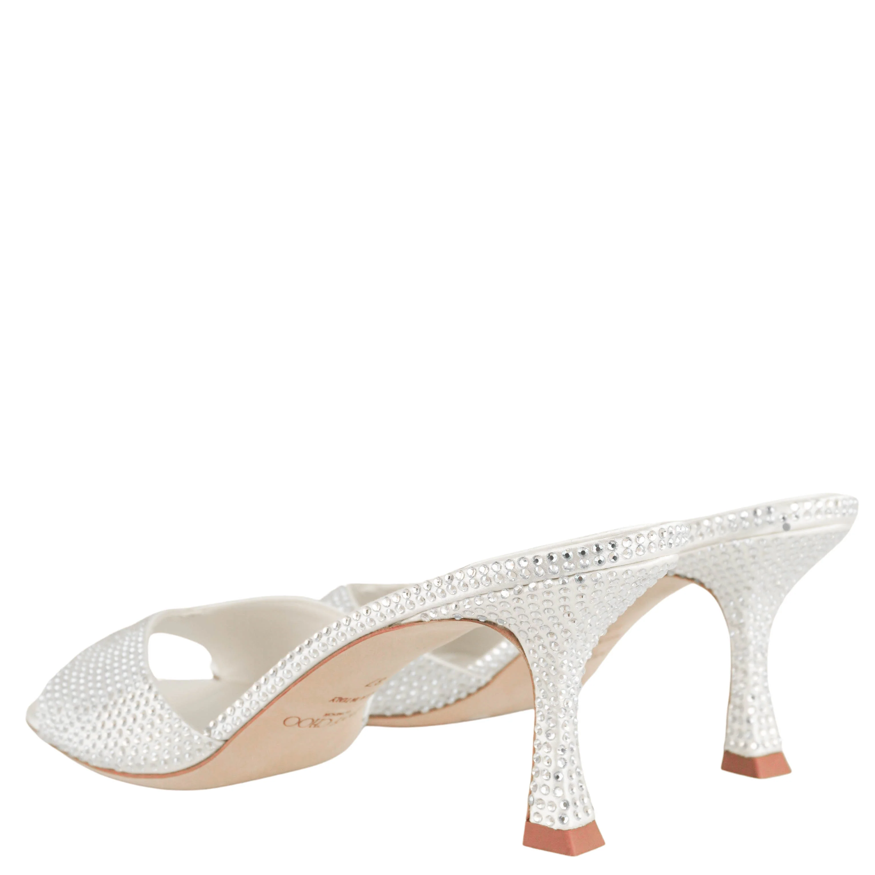 Jimmy Choo Embellished Skye Heels in White - Image 4
