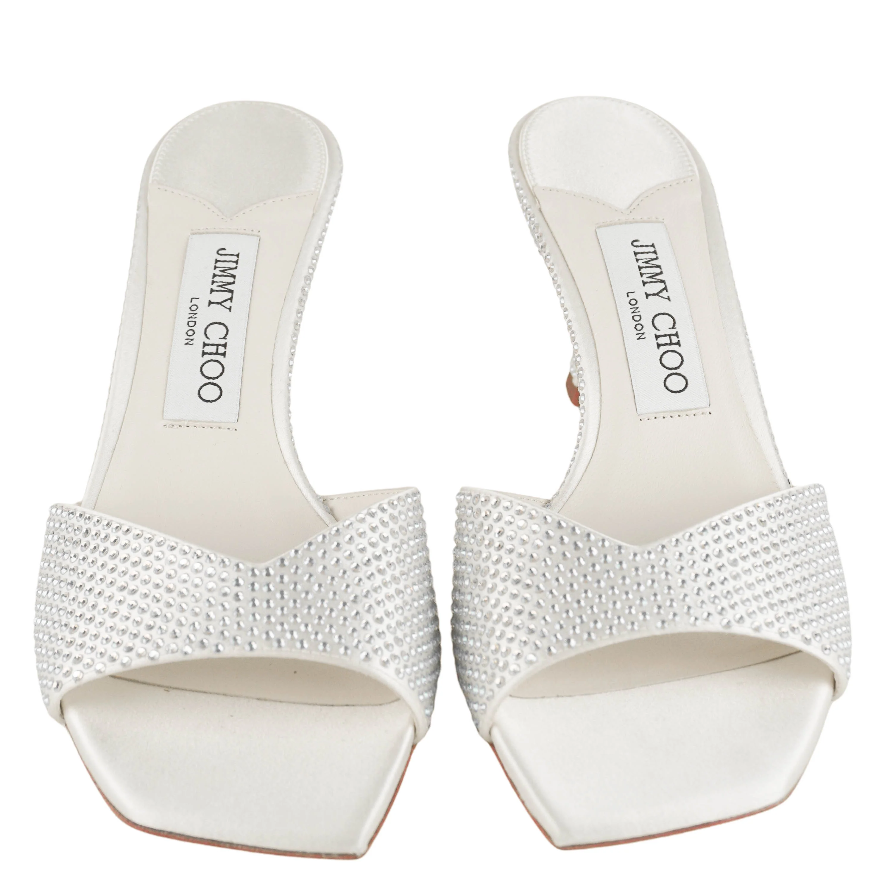 Jimmy Choo Embellished Skye Heels in White - Image 5