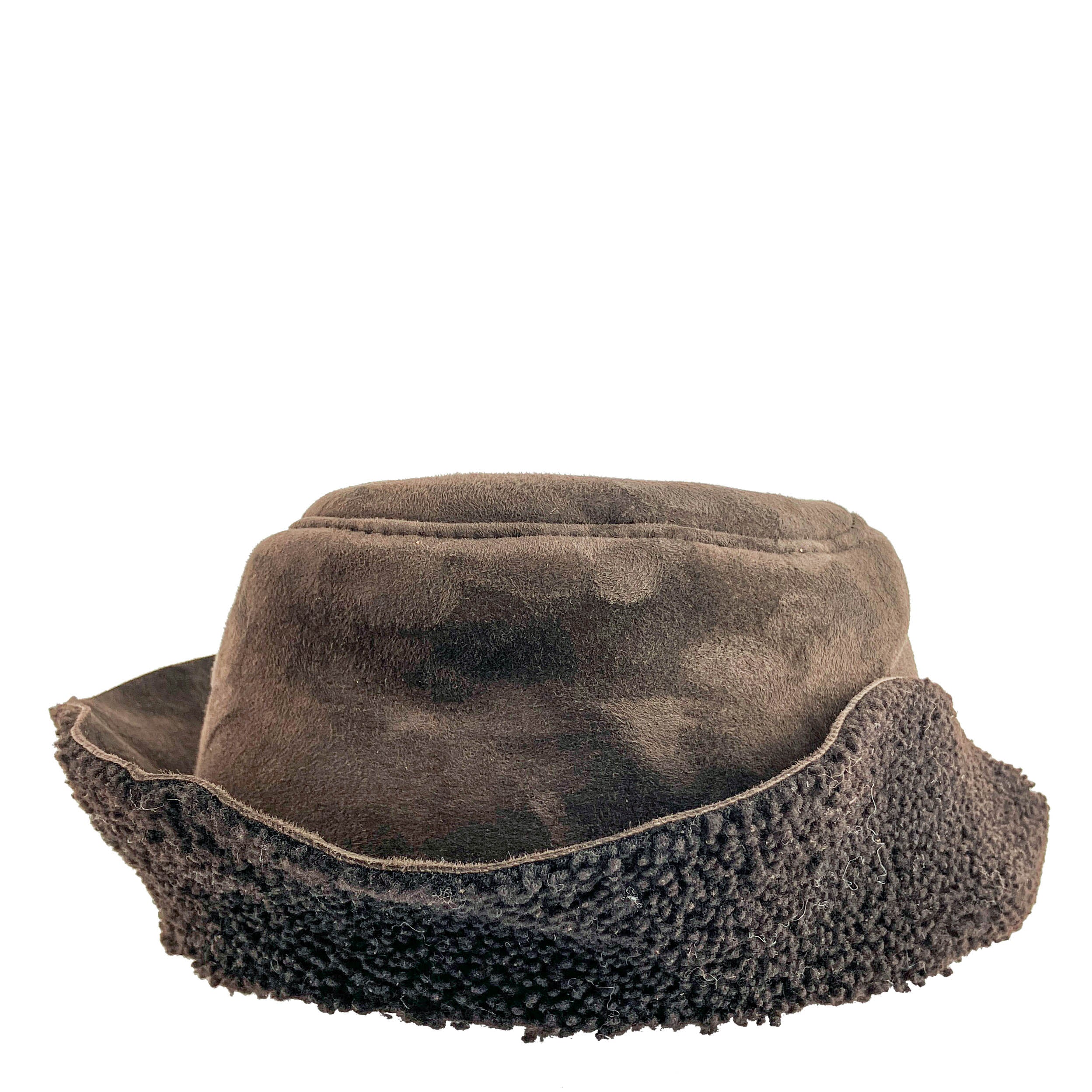 Maison Michel Fredo Shearling Bucket Hat in Brown - Image 3
