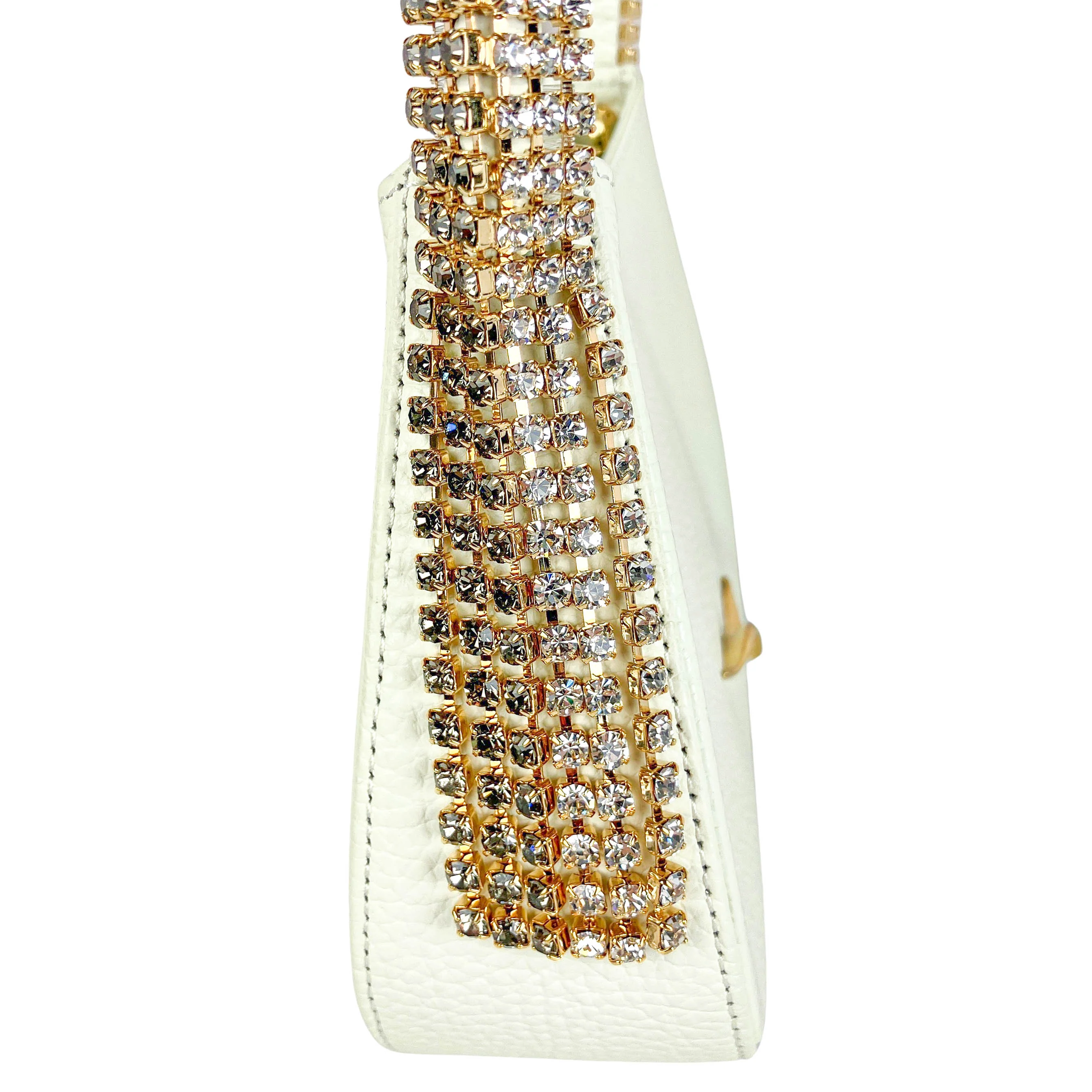 Manar Laktineh Bag with Crystal Embellisments in Cream - Image 5