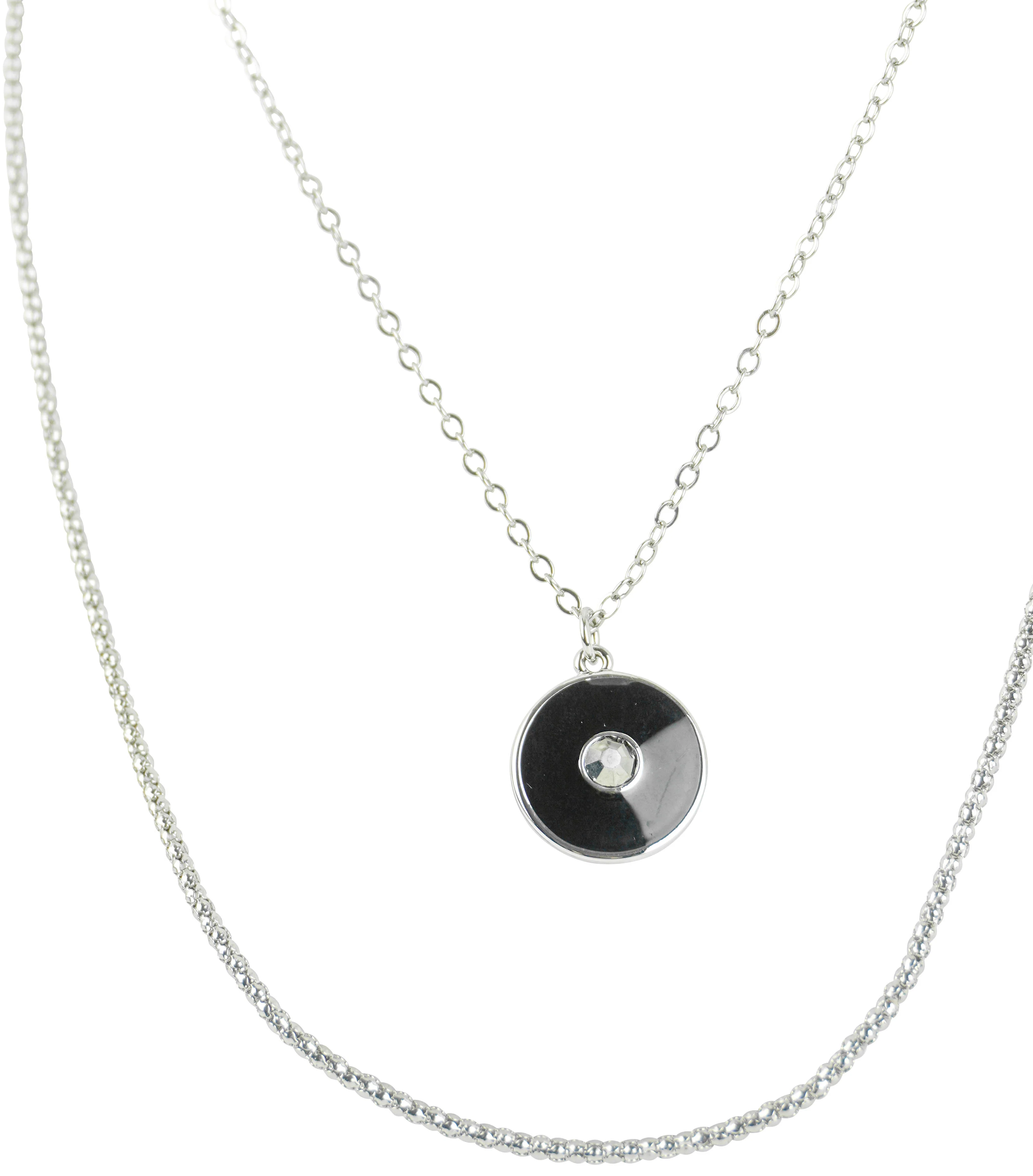 Marlyn Schiff Layered Necklace in Black/Silver - Image 3