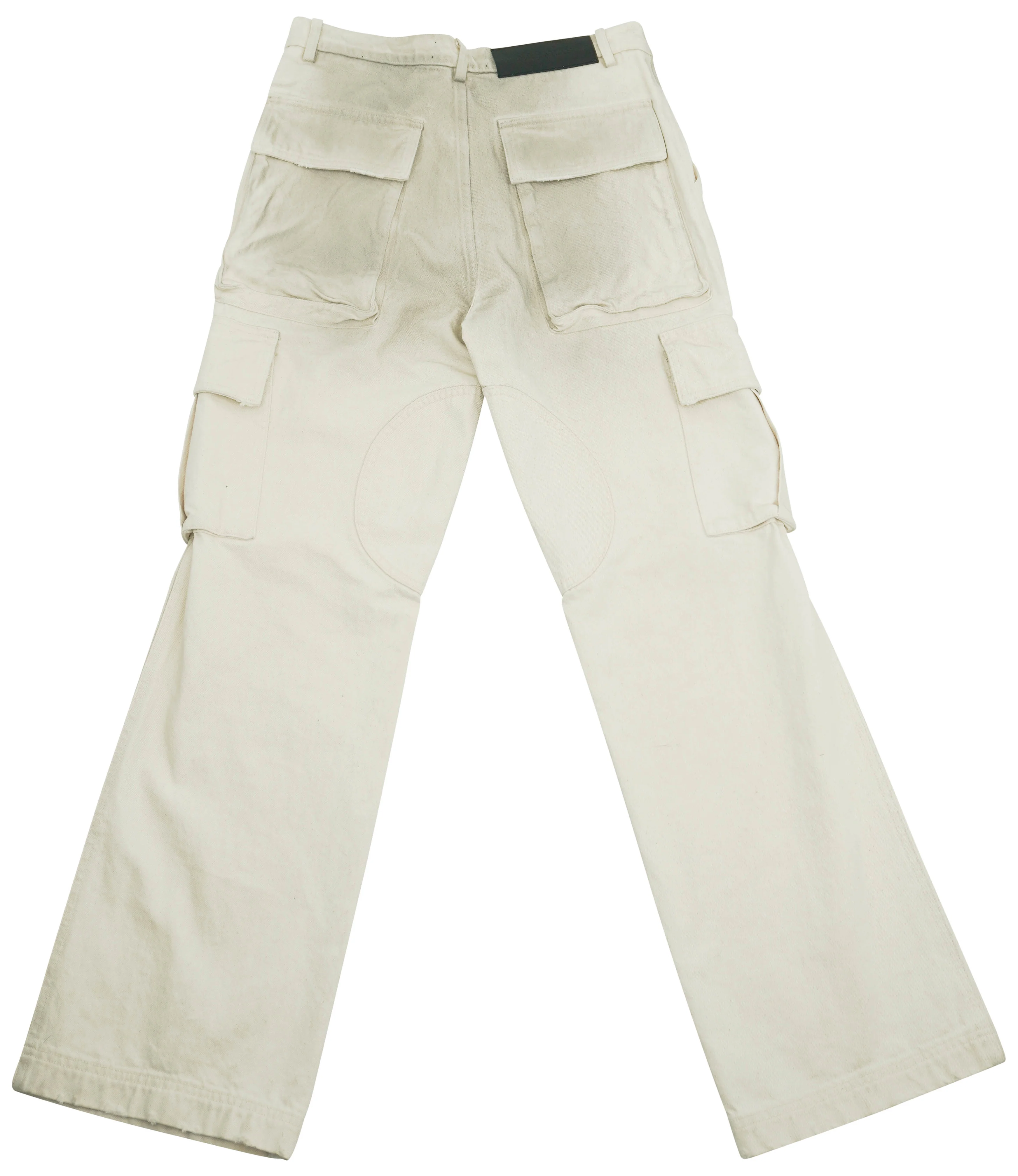 Nahmias Distressed Cargo Pants in Light Khaki - Image 3