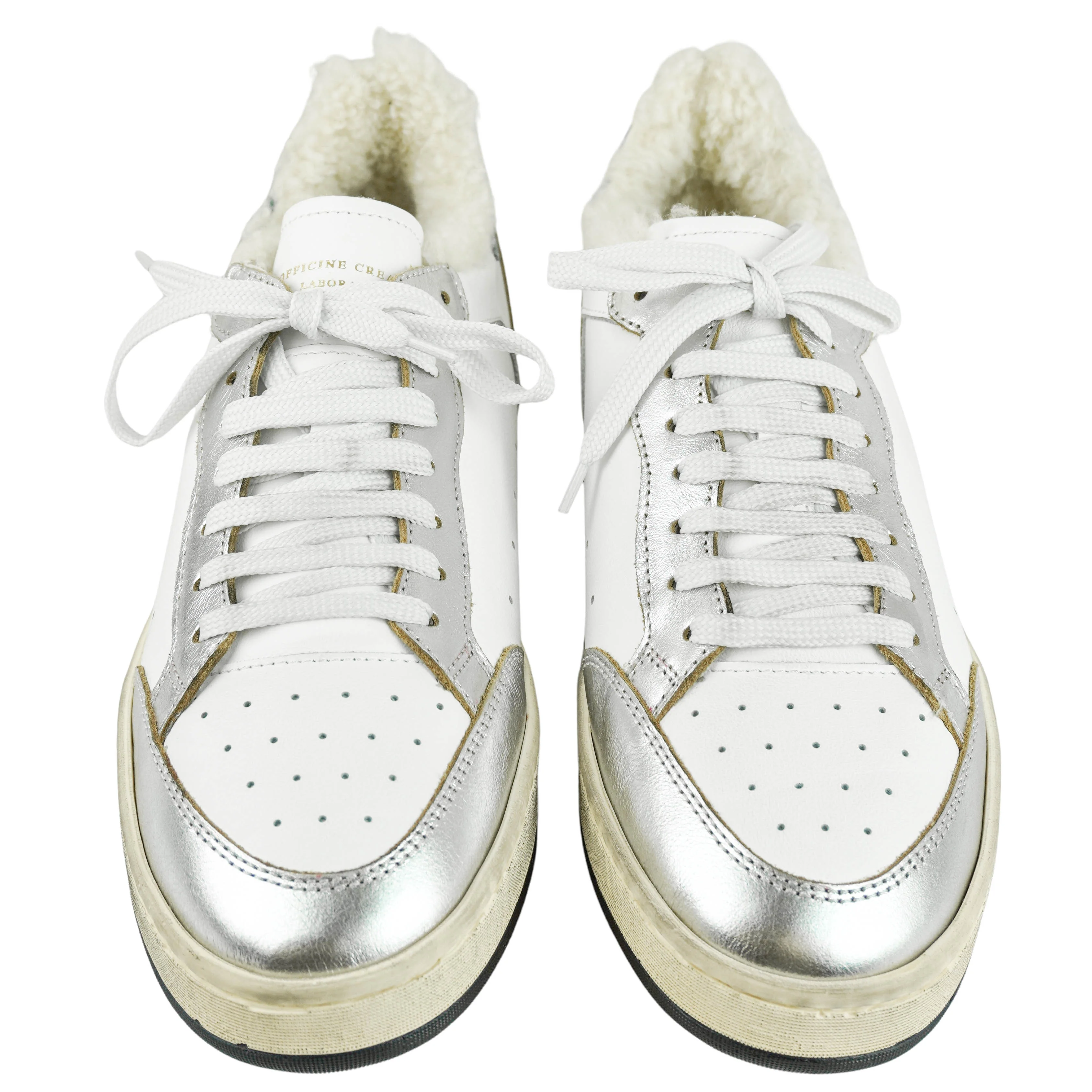 Officine Creative Magic Sneakers in White/Silver/Green - Image 5