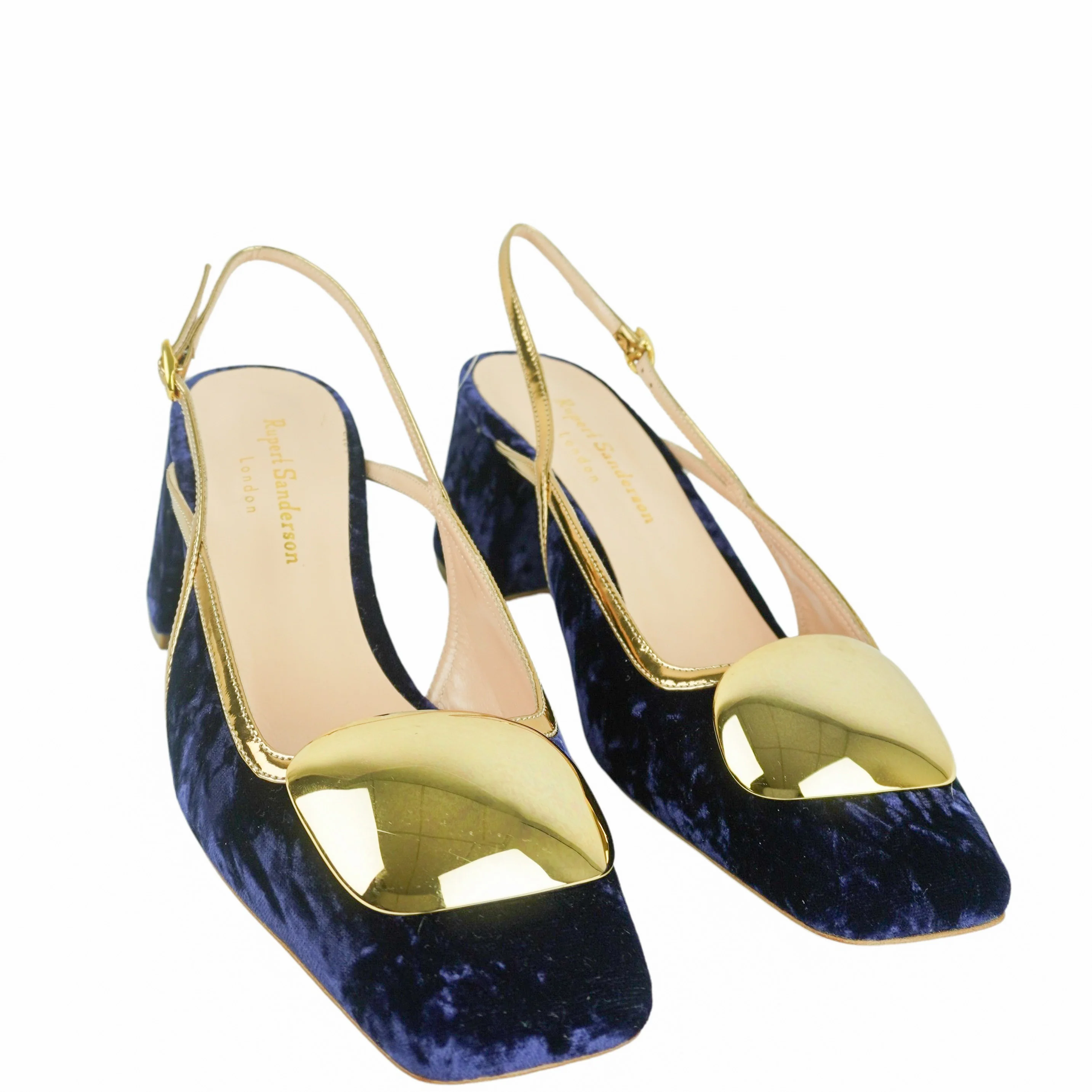 Rupert Sanderson Velvet Slingback Heels in Midnight Blue - Image 3