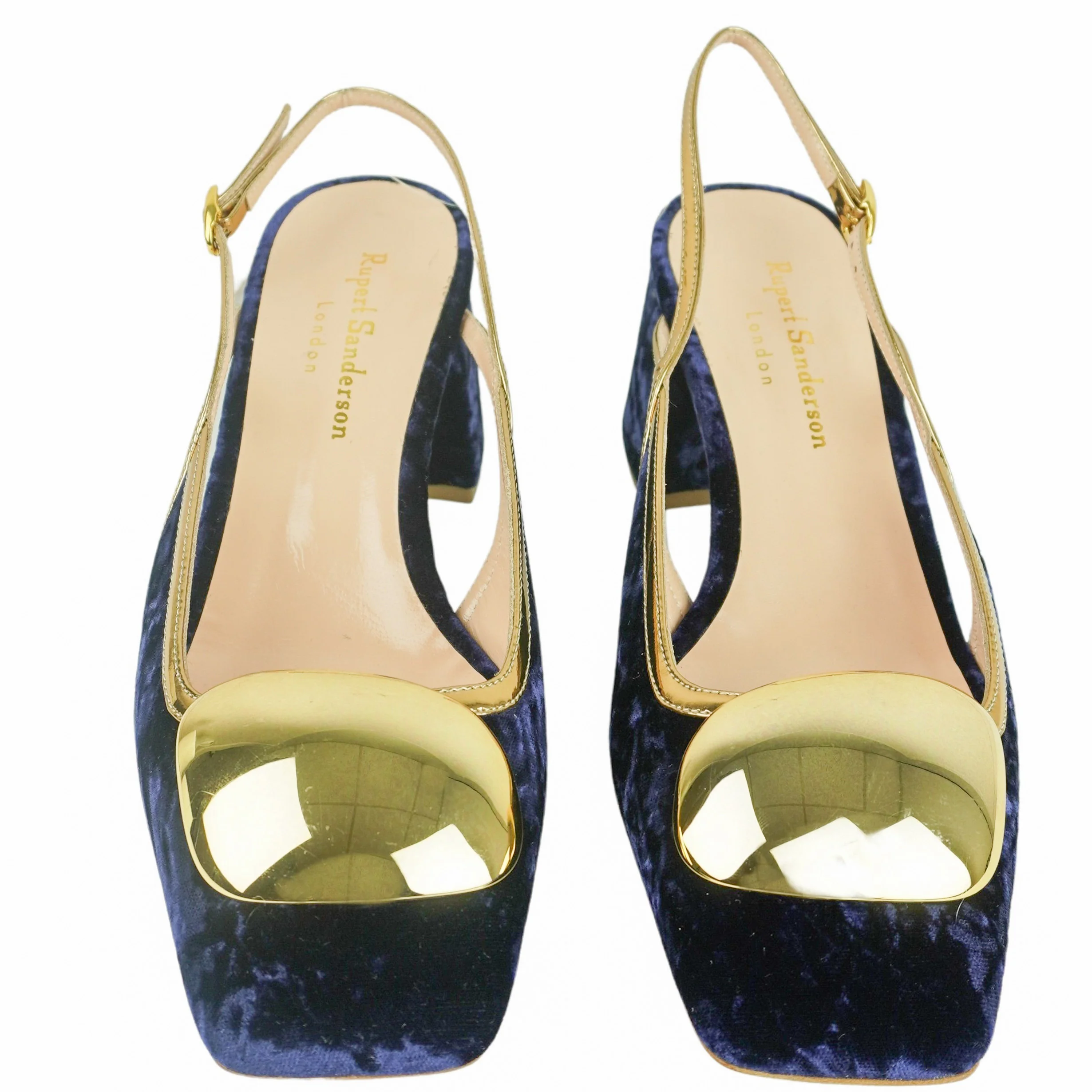 Rupert Sanderson Velvet Slingback Heels in Midnight Blue - Image 4