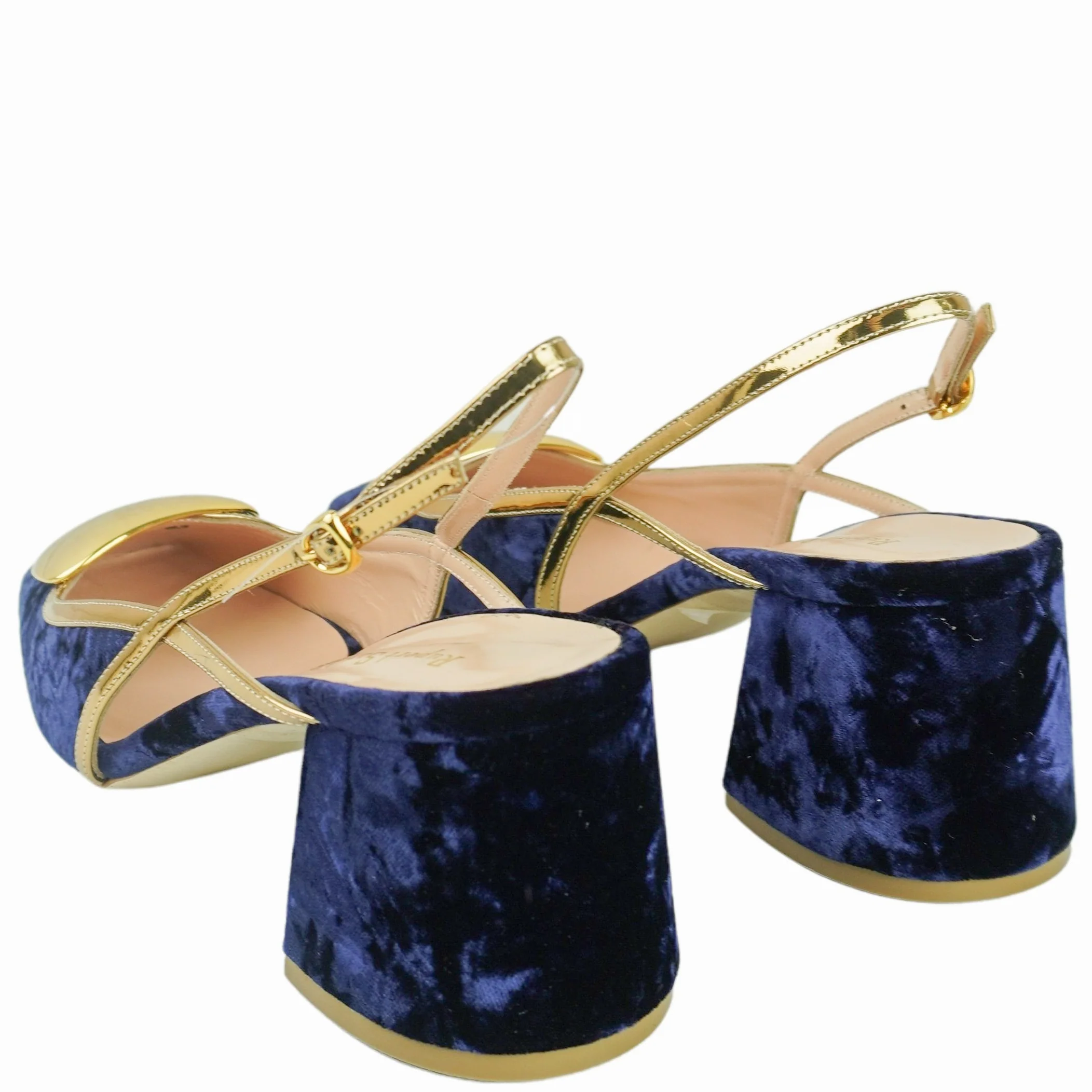 Rupert Sanderson Velvet Slingback Heels in Midnight Blue - Image 5