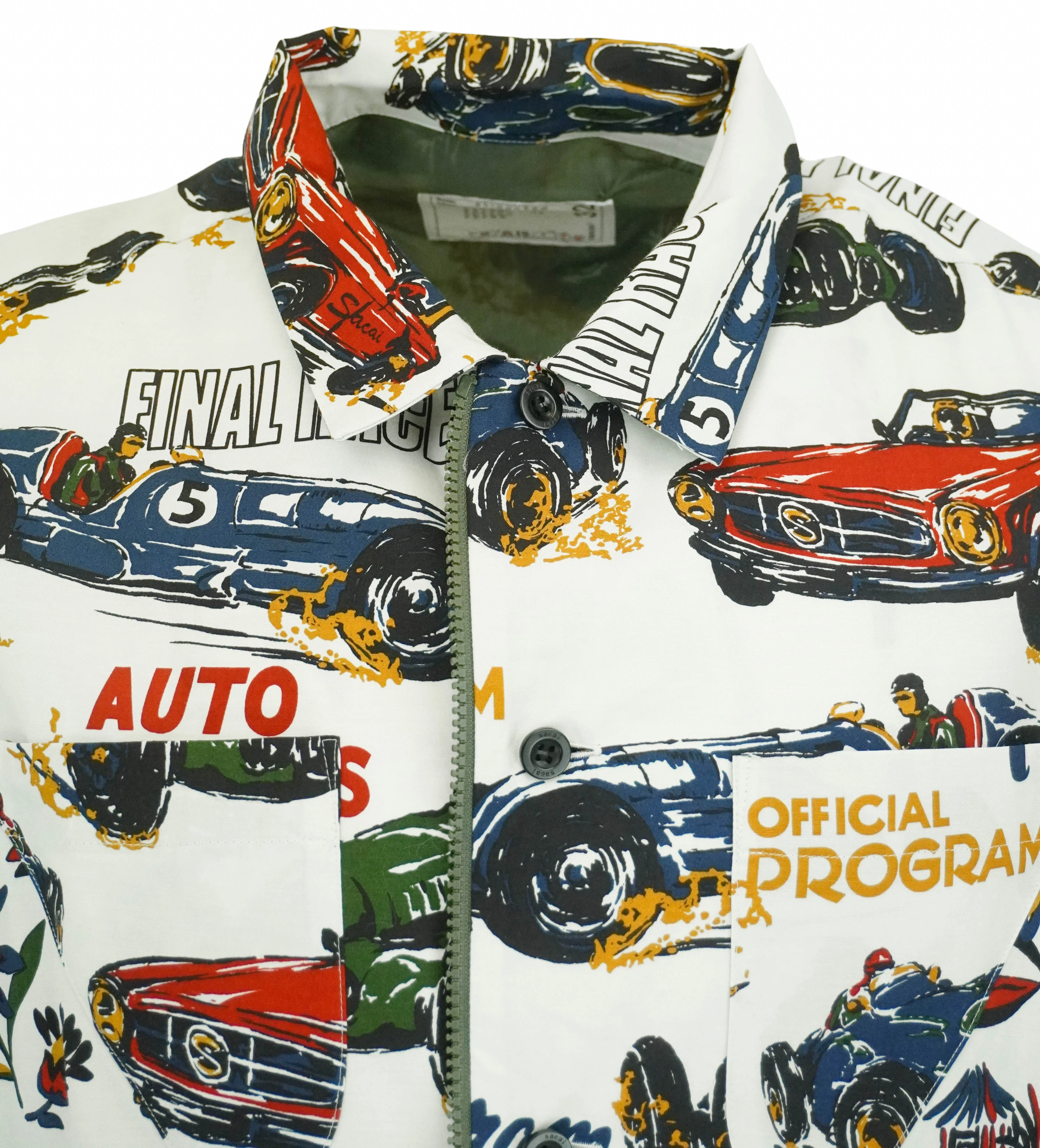 Sacai Car Race Tropical Print Shirt in Off-White - Image 3