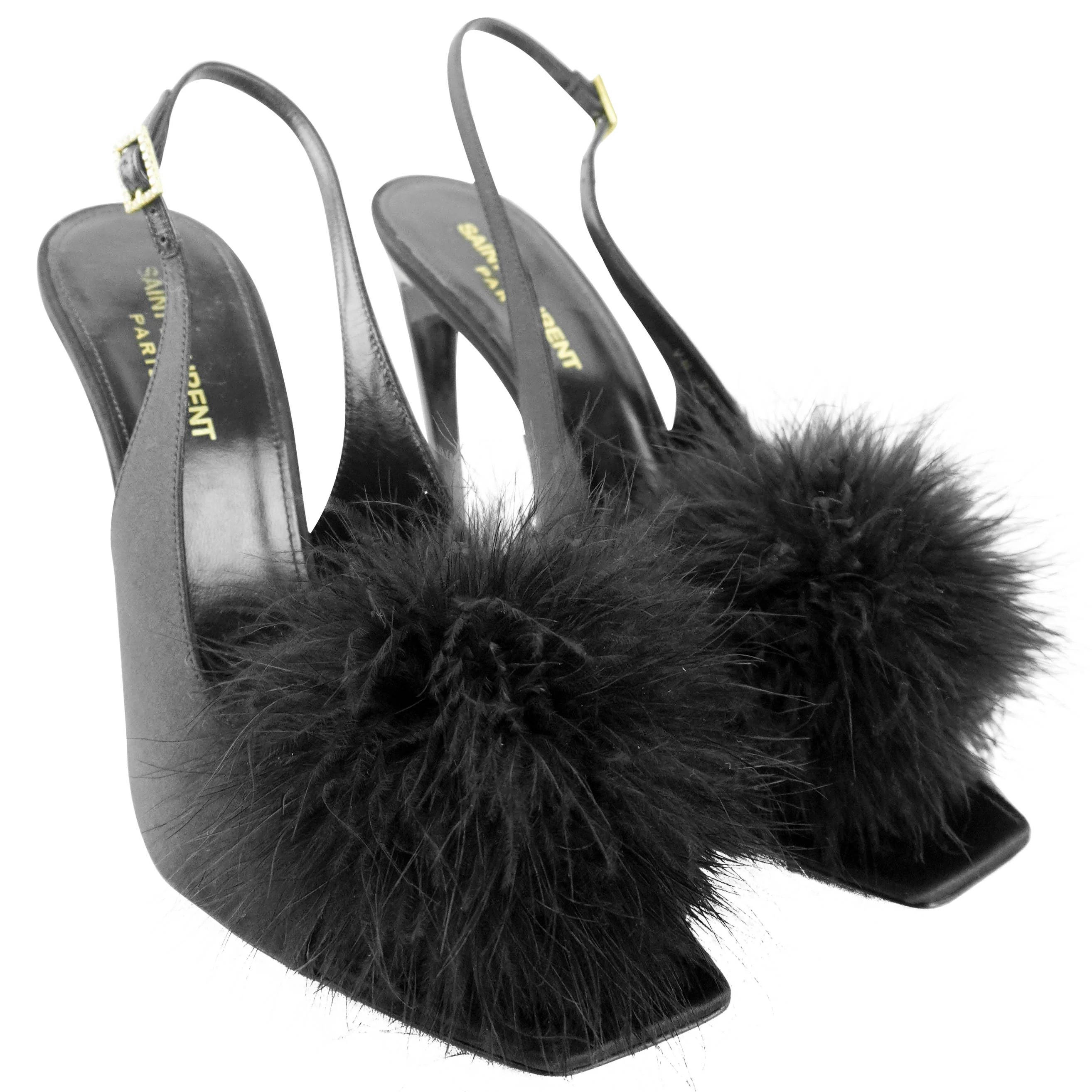 Saint Laurent Mae Slingback Heels in Black - Image 3