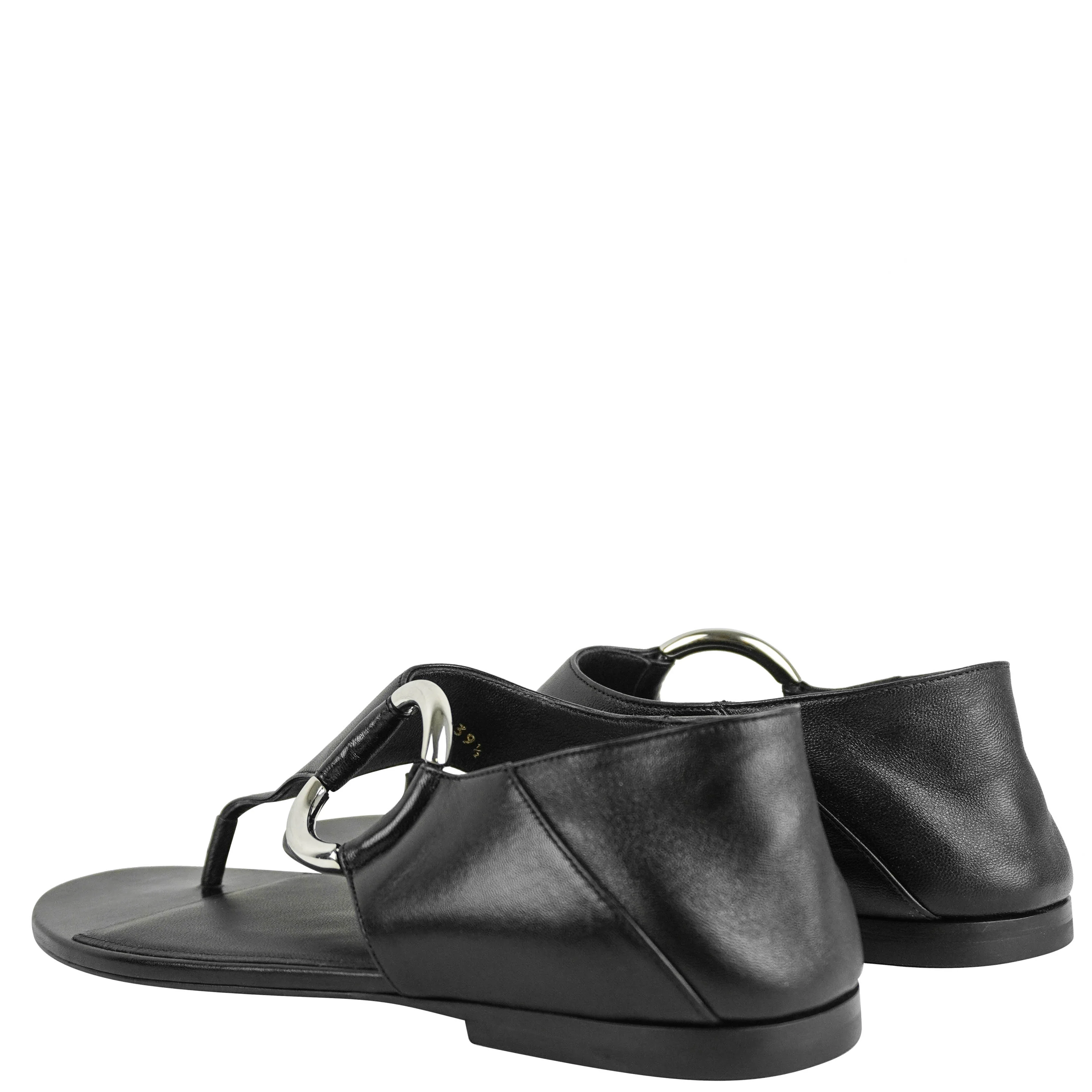 Saint Laurent Ring Sandals in Black - Image 4