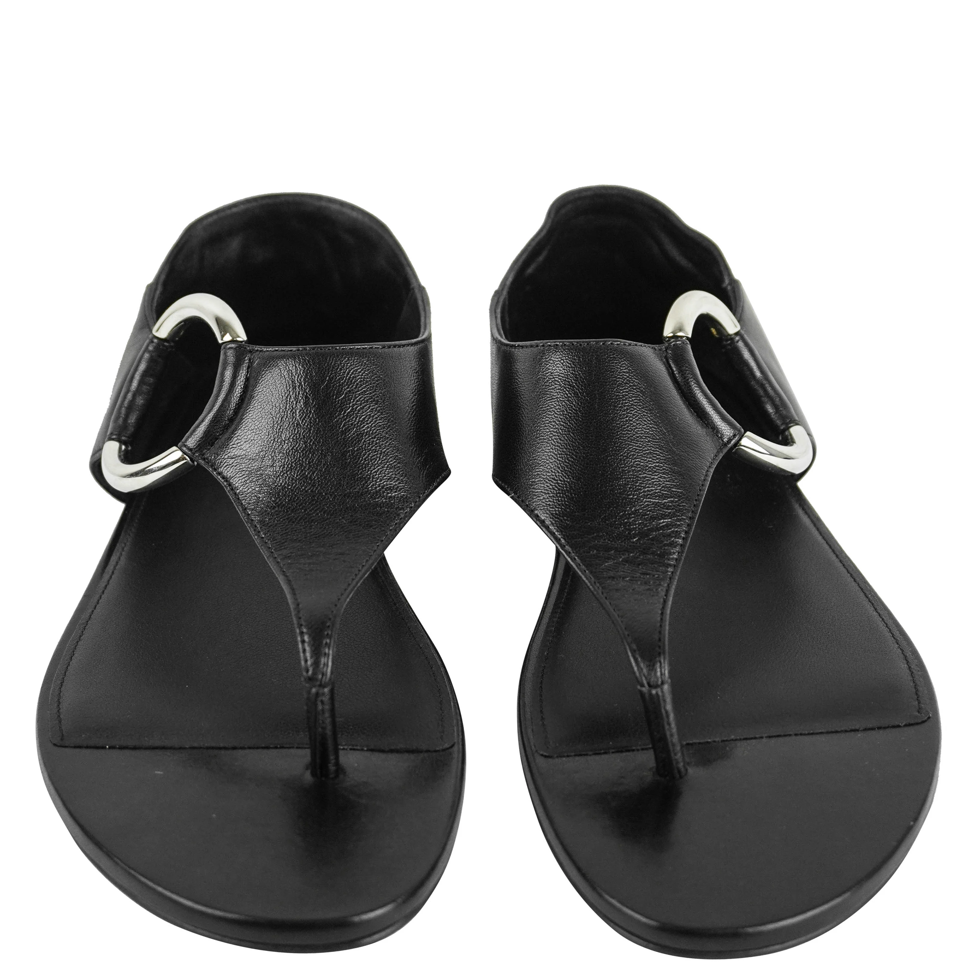 Saint Laurent Ring Sandals in Black - Image 5