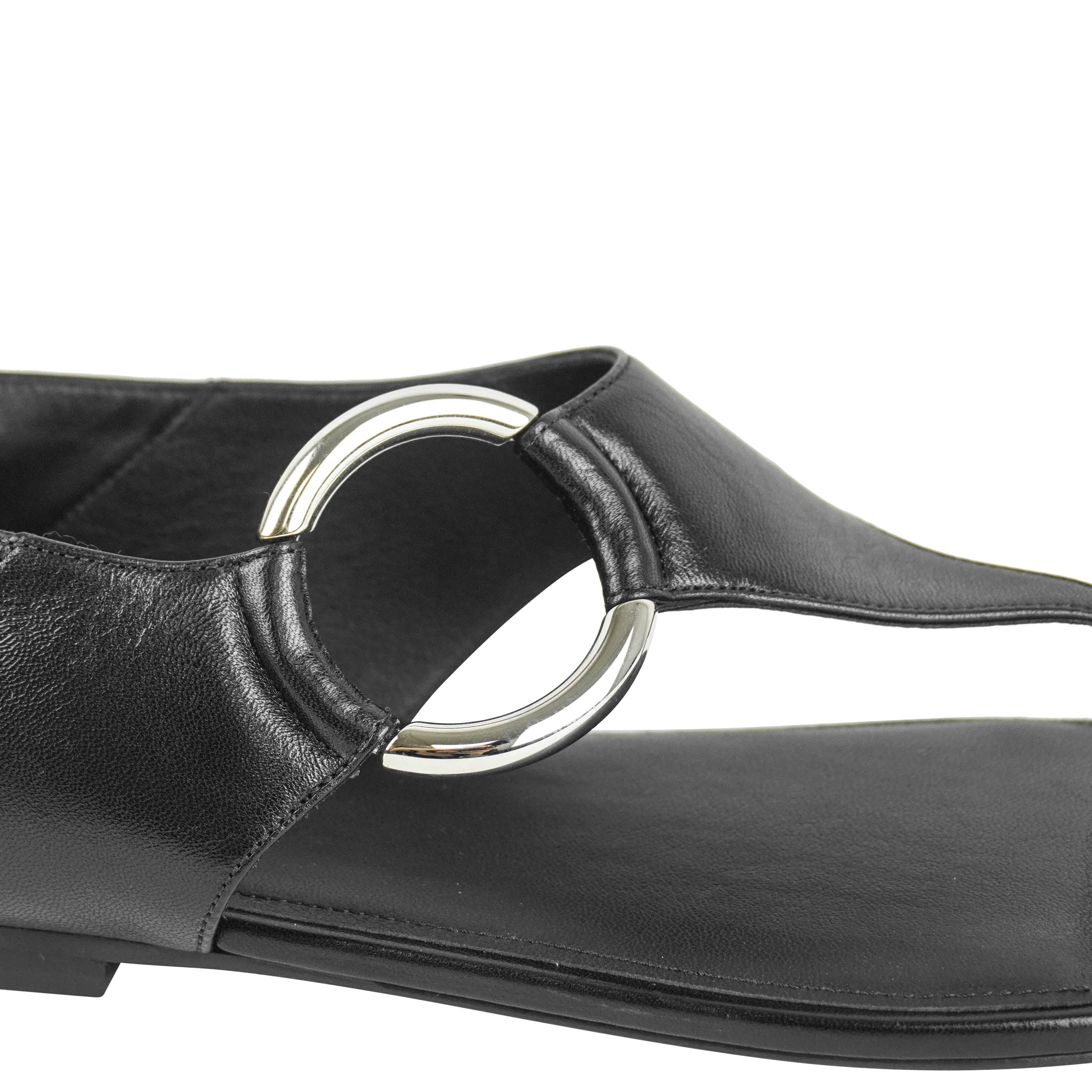 Saint Laurent Ring Sandals in Black - Image 6