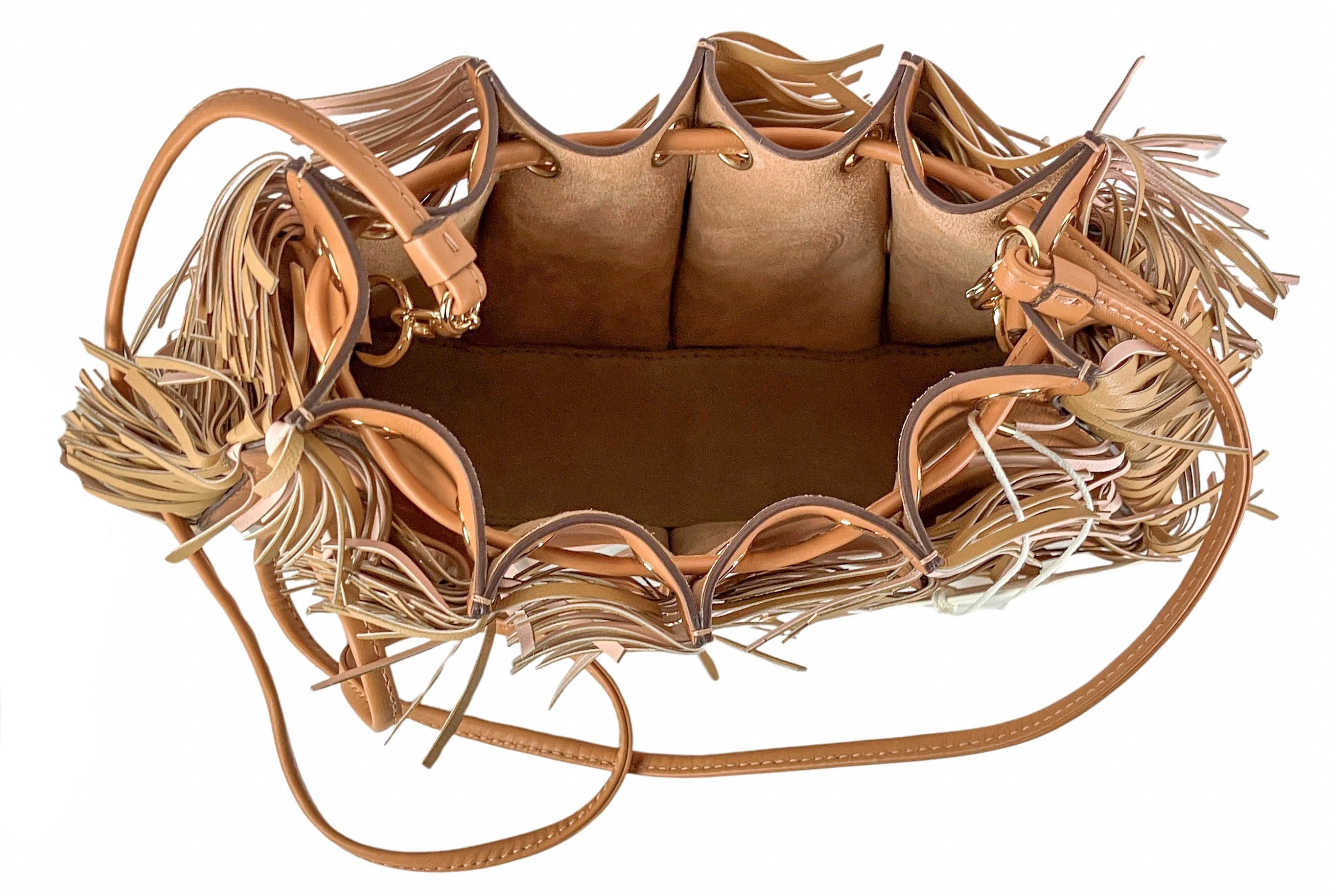 Ulla Johnson Adria Pleated Wave Crossbody in Almond Fringe - Image 4