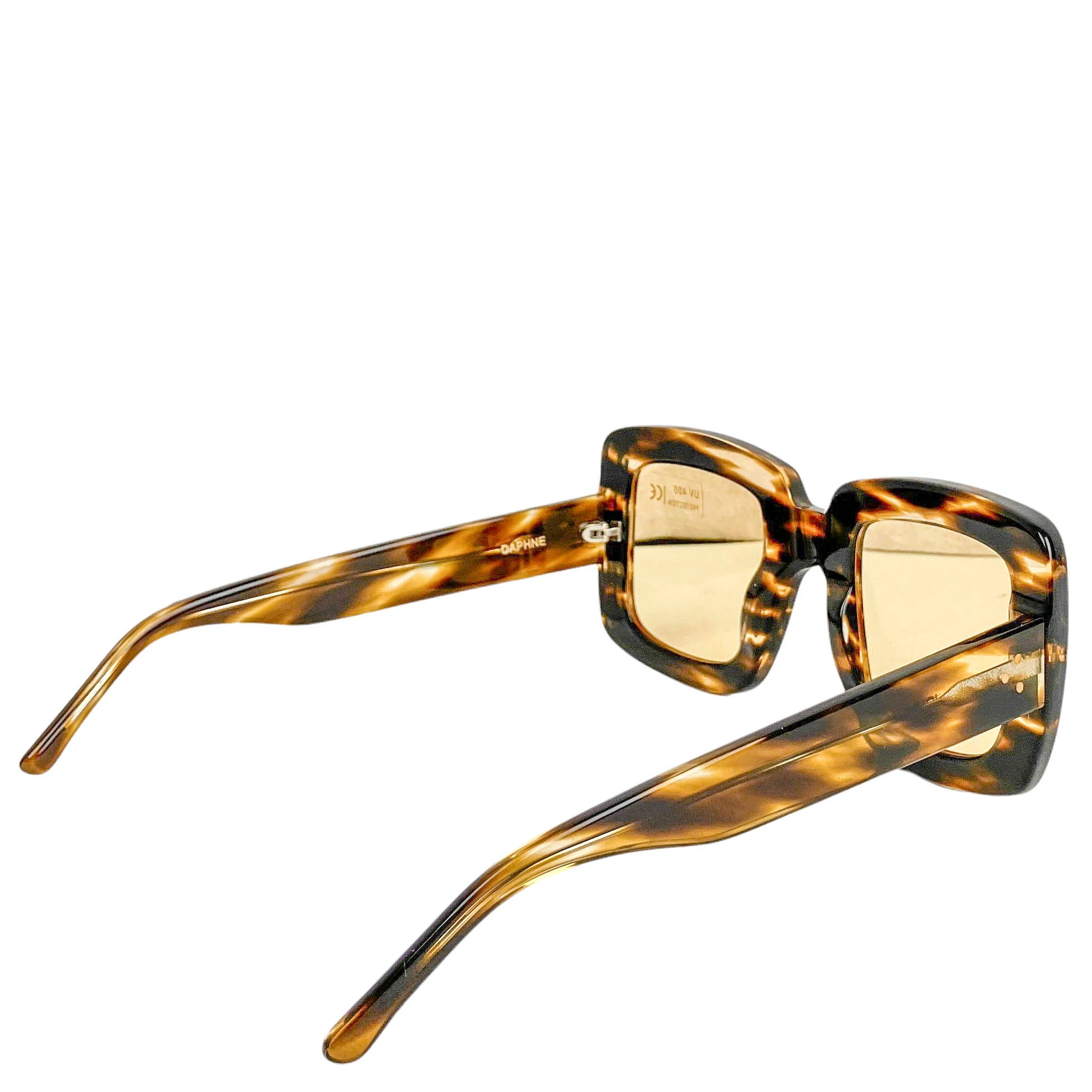 Ulla Johnson Daphne Square Frame Sunglasses in Brown/Gold - Image 3