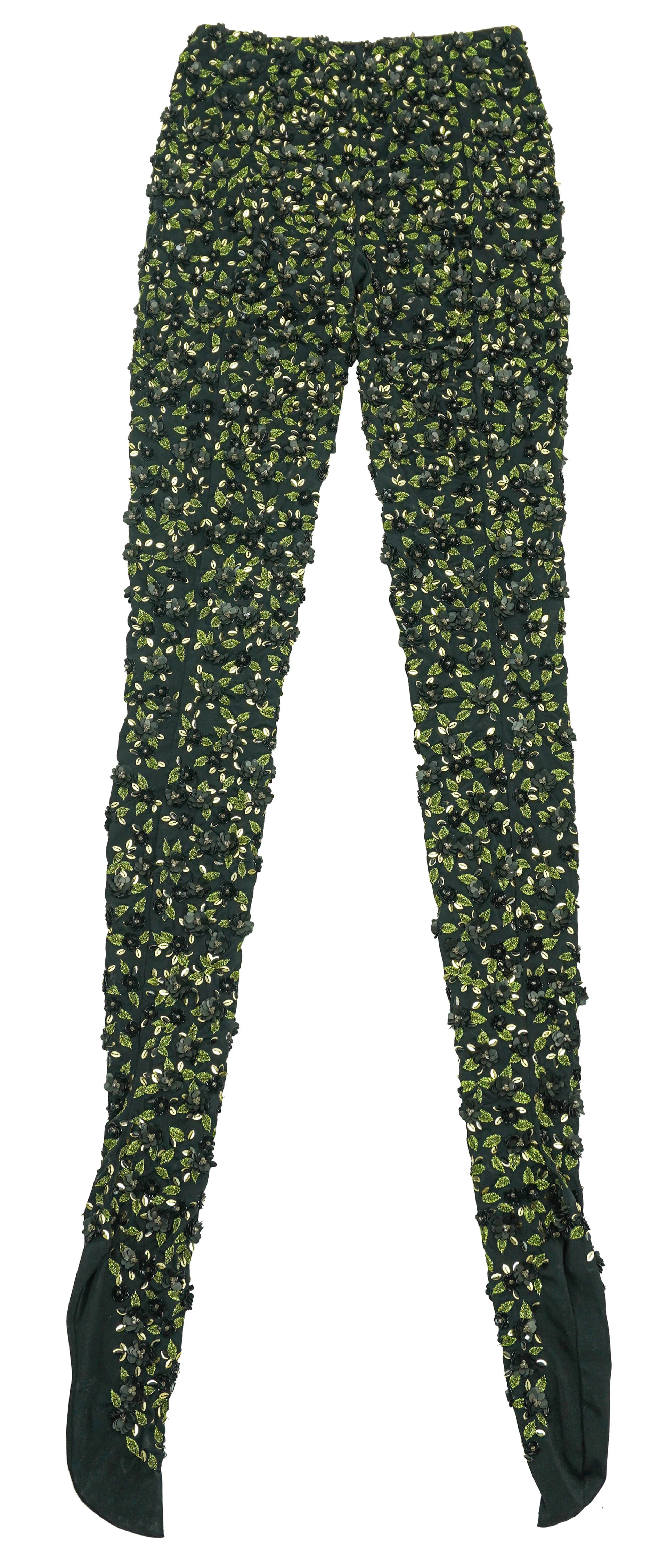 Valentino Floral Embroidered Tights in Black - Image 3